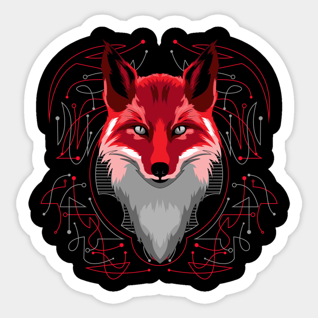 red fox awesome gift Sticker by SHINIGAMII